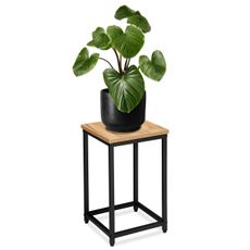 TZB Květinový stojan Loft Arben 40 cm černý/dub Craft