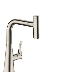 Drezová batéria Hansgrohe Metris Select M71 s vytahovací sprškou vzhled nerezu 14857800