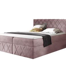 Wilsondo Čalúnená boxspring posteľ Paros Lux s vrchným matracom - ružová Kronos Rozmer: 140x200