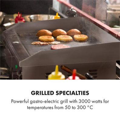 Klarstein Grillmeile 3000R, elektrický gril, 3000 W, grilovacia platňa 54,5 x 35 cm, rebrovaný