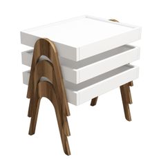 Odkladací stolík Roma White, 3 ks