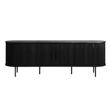 Čierny TV stolík v dekore duba 56x180 cm Nola – Unique Furniture