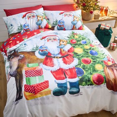 Obliečky na jednolôžko 135x200 cm Retro Santa – Catherine Lansfield