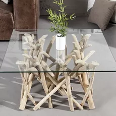 Konferenčný stolík Driftwood 60cm rám so sklom