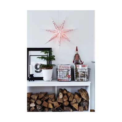 Markslöjd 703553 - Vianočná dekorácia ELIN 1xE14/25W/230V biela/červená 75 cm