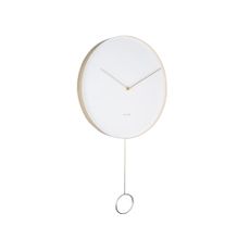 Biele nástenné kyvadlové hodiny Karlsson Pendulum, ø 34 cm