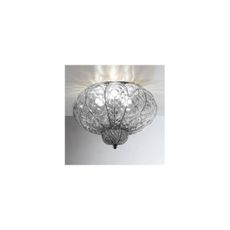 SIRU - Stropné svietidlo SULTANO 3xE14/40W/230V pr.34 cm číra/čierna benátske sklo