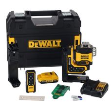 Zelený multiline laser 3x360 DeWALT DCLE34035D1 18V XR s diaľkovým ovládaním, 2Ah aku