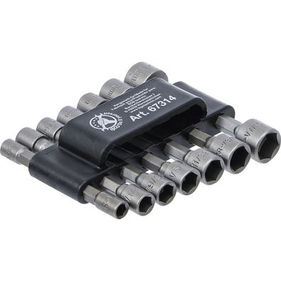 Súprava nástrčných hlavíc BGS 67314 | pohon vonkajší šesťhran 6,3 mm (1/4") | metrická + palcové | 14dielna