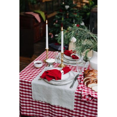Ľanové obrúsky v súprave 2 ks Red Gingham – Linen Tales