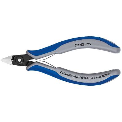 Presné bočné štiepacie kliešte na elektroniku brunýrované 125 mm - 7942125