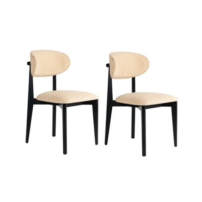 Súprava jedálenských stoličiek Lionte Beige and Black, 2 ks