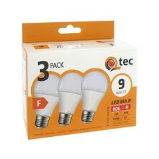 Žiarovka LED QTEC 9W A60 E27 2700K 3PACK