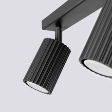 Sollux SL.1581 - Bodové svietidlo KARBON 3xGU10/10W/230V čierna