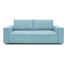 Svetlomodrá menčestrová rozkladacia pohovka 245 cm Nihad – Bobochic Paris