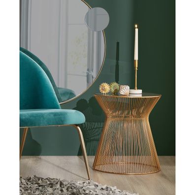 Okrúhly odkladací stolík so sklenenou doskou ø 40 cm Jolene – Kave Home
