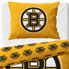Hokejové posteľné obliečky NHL Boston Bruins Shields - 100% bavlna Renforcé - 70 x 90 cm + 140 x 200 cm
