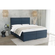 Tmavomodrá boxspring posteľ s úložným priestorom 180x200 cm Rico – Ropez
