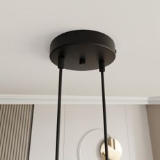 Luster na lanku MOTIF 2xE27/15W/230V čierna/zlatá