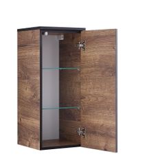 Hnedá závesná kúpeľňová skrinka v dekore duba 30x72 cm Set 374 - Pelipal