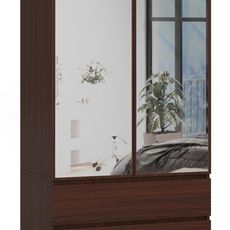 Ak furniture Šatníková skriňa Star so zrkadlom 90 cm wenge