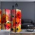 Paraván Velvet poppies Dekorhome 135x172 cm (3-dielny)