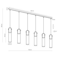 Luster na lanku LOOK GRAPHITE 6xGU10/10W/230V