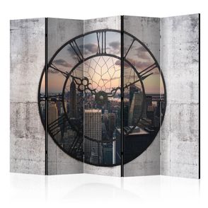 Paraván NYC Time Zone Dekorhome 225x172 cm (5-dielny)