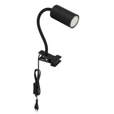 Globo 57911KB - Flexibilná lampa s klipom ROBBY 1xGU10/25W/230V čierna