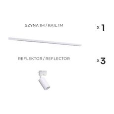 Zuma Line 3553 - Bodové svietidlo v lištovom systéme TUBE 3xGU10/35W/230V biela
