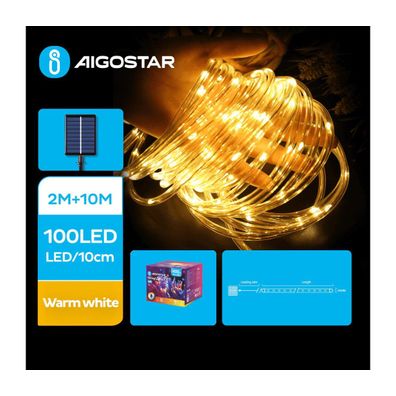 Aigostar - LED Solárna vianočná reťaz 100xLED/8 funkcií 12m IP65 teplá biela