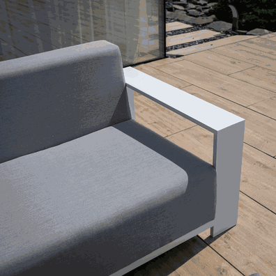 Záhradný set, svetlosivá/biela, aluminium, UBUL