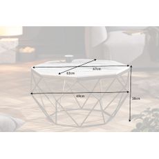Konferenčný stolík Diamond 70cm mramor biely