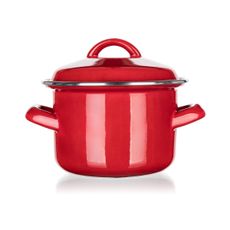 Banquet Smaltovaný hrniec s pokrievkou Milton red, 12 cm, 0,78 l, 12 cm