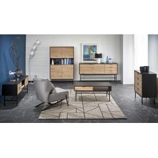 HALMAR Murano KM-1 dvojdverová komoda so zásuvkami čierna / dub artisan