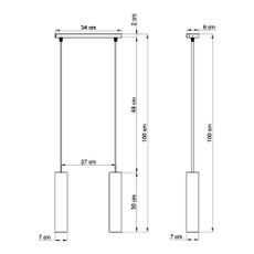 Betónové závesné svietidlo Nice Lamps Fadre, dĺžka 34 cm