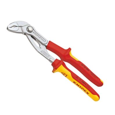 Inštalatérske kliešte VDE-Cobra 250 mm. KNIPEX 87 26 250 - 1000V. Chrómované, viaczložkové objímky