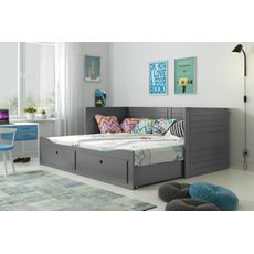 Interbeds Hermes Skladacia detská posteľ 80x160 grafitová (po rozložení 160x200cm)