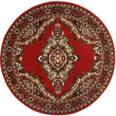 Alfa Carpets  Kusový koberec TEHERAN T-102 red kruh - 190x190 (průměr) kruh cm