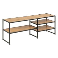 TV stolík v dekore duba v čierno-prírodnej farbe 120x46 cm Seaford – Actona