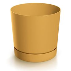 Prosperplast Plastový květináč TUBOS P s miskou hořčicový, varianta 17,8 cm
