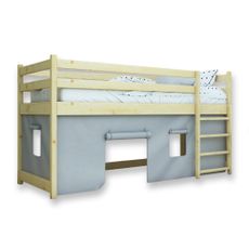 Wilsondo Drevená vyvýšená detská posteľ Bunkie 90x200 - borovica