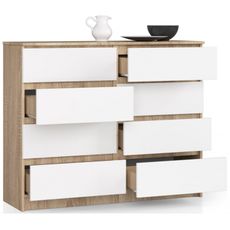 Komoda K120 8SZ sonoma / biela