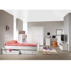 KONDELA Paris 70305 zásuvková komoda biela