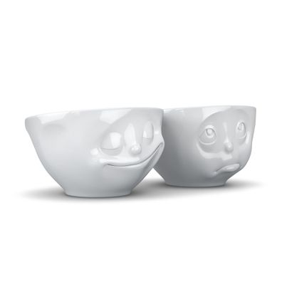 Sada 2 bielych šťastných misiek z porcelánu 58products, objem 200 ml