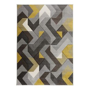 Flair Rugs koberce Kusový koberec Hand Carved Aurora Grey / Ochre - 200x290 cm