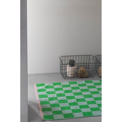 Zelená kúpeľňová predložka z bio bavlny 50x80 cm Retro – Mette Ditmer Denmark