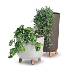 NABBI DGTL300LE plastový kvetináč na nožičkách 29,8 cm krémová