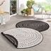 NORTHRUGS - Hanse Home koberce Kusový koberec Twin-Wendeteppiche 103109 schwarz creme – na von aj na doma - 140x140 (priemer) kruh cm