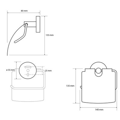 Sapho XR732W X-Round White držiak toaletného papiera s krytom, biela